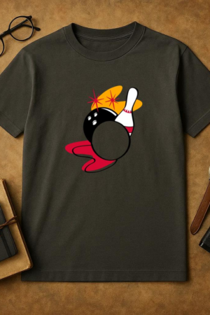 Ball And Pin Retro Bowling T-Shirt