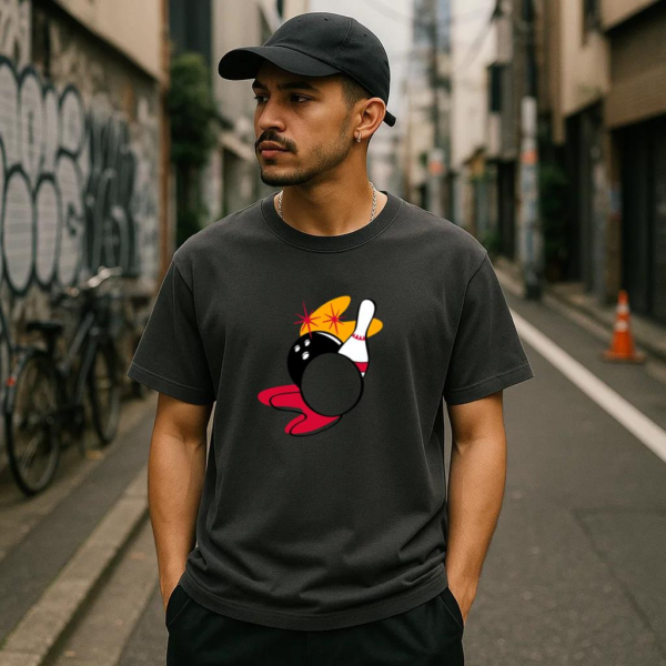 Ball And Pin Retro Bowling T-Shirt - Image 3