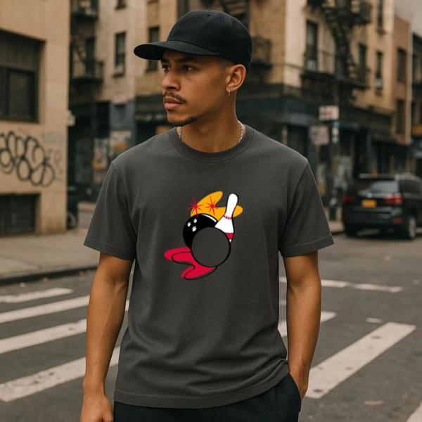 Ball And Pin Retro Bowling T-Shirt - Image 2