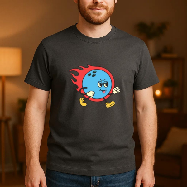 Bowling Ball Retro Cartoon T-Shirt - Image 4