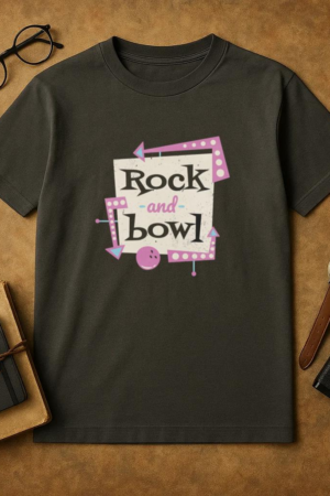 Bowling Ball Sign Retro T Shirt Design T-Shirt