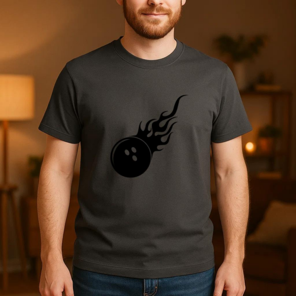 Bowling Ball Sport On Fire T-Shirt - Image 4