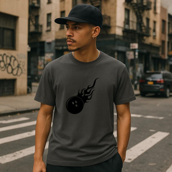Bowling Ball Sport On Fire T-Shirt - Image 2