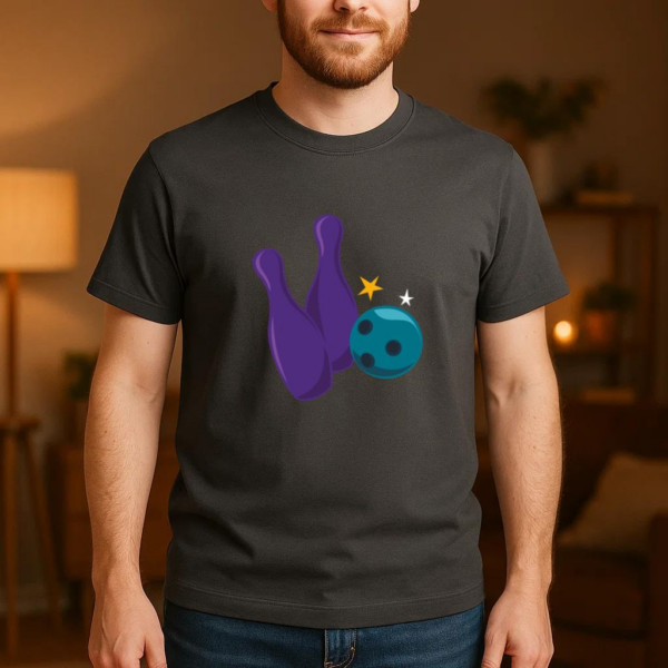 Bowling Bowl Pins T-Shirt - Image 4