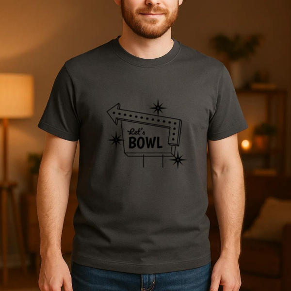 Bowling Center Filled Stroke Sign T-Shirt - Image 4
