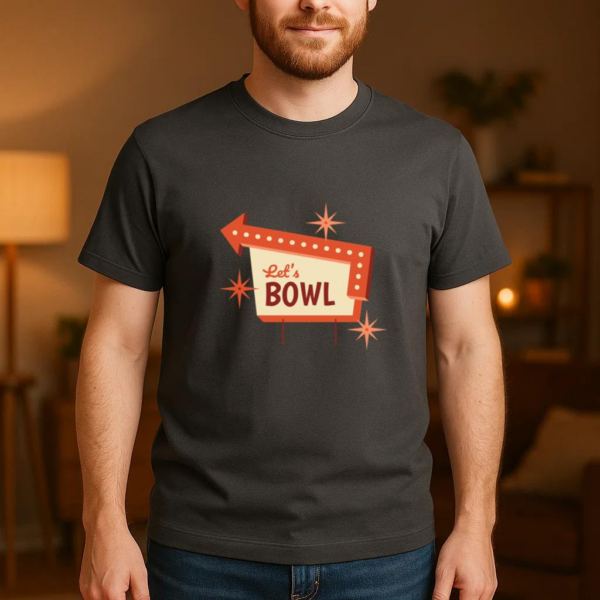 Bowling Center Retro Sign T-Shirt - Image 4