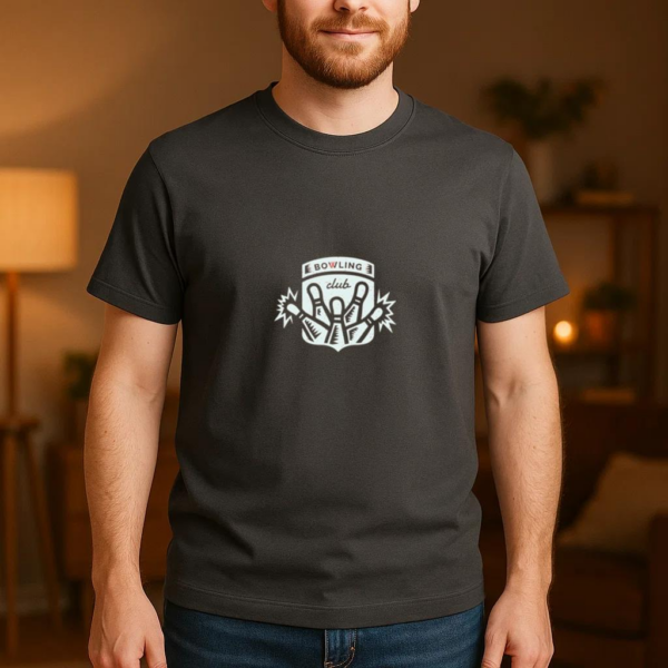 Bowling Club Badge Design T-Shirt - Image 4