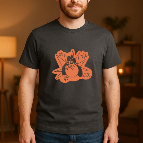 Bowling Cut Out Retro Ball And Pins T-Shirt - Image 4