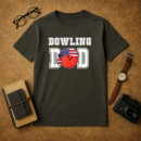Bowling Dad Fathers American Flag T-Shirt