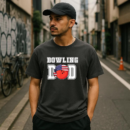 Bowling Dad Fathers American Flag T-Shirt