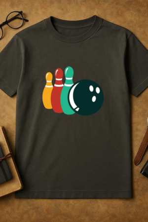 Bowling Pins And Ball Retro T-Shirt