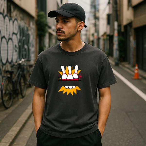 Bowling Pins Retro T-Shirt - Image 3