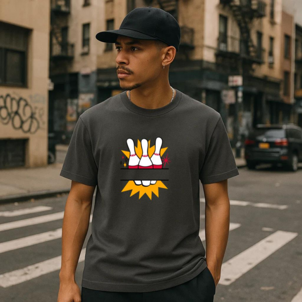 Bowling Pins Retro T-Shirt - Image 2