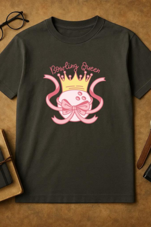 Bowling Queen Colorful Design T-Shirt