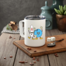 Bowling Retro Cartoon Ball And Pins Insulated Coffee Mug 10oz
