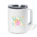Bowling Retro Flat Ball And Pins Insulated Coffee Mug 10oz