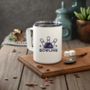 Bowling Sport Badge Insulated Coffee Mug 10oz