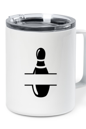Bowling Sport Pin Label Insulated Coffee Mug 10oz