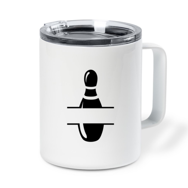 Bowling Sport Pin Label Insulated Coffee Mug 10oz