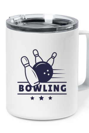 Bowling Strike Badge Insulated Coffee Mug 10oz