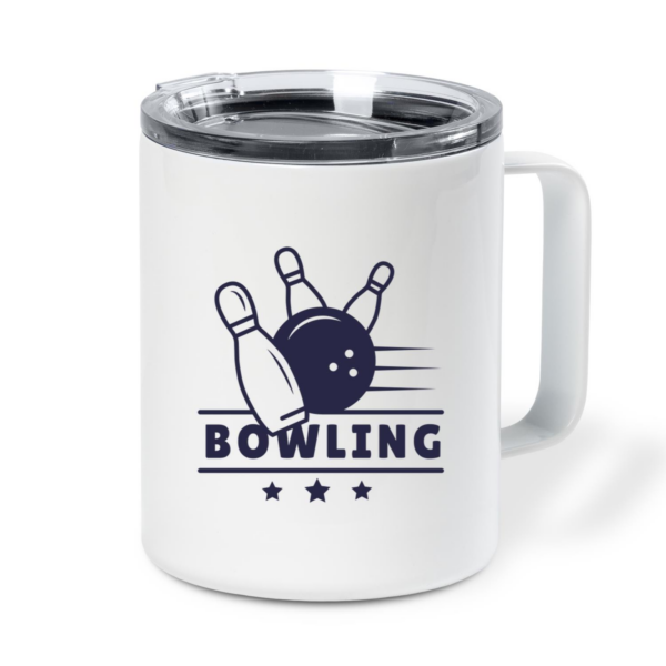 Bowling Strike Badge Insulated Coffee Mug 10oz