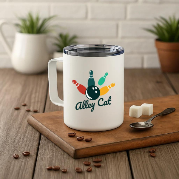 Bowling Team Design Insulated Coffee Mug 10oz - Image 3