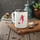 Bowling Woman Silhouette Insulated Coffee Mug 10oz