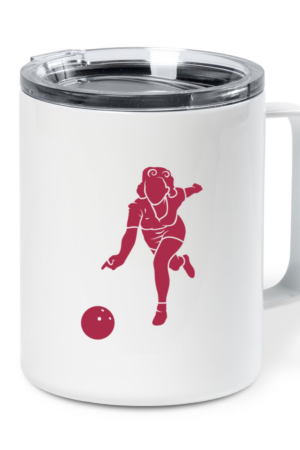 Bowling Woman Silhouette Insulated Coffee Mug 10oz
