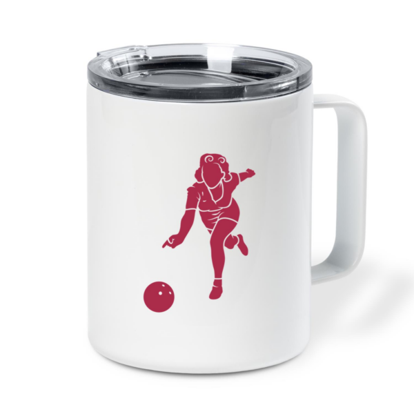 Bowling Woman Silhouette Insulated Coffee Mug 10oz
