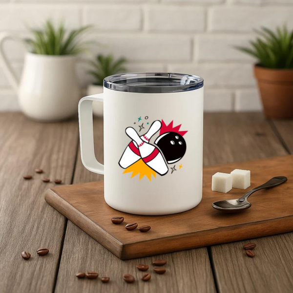 Hit Retro Bowling Insulated Coffee Mug 10oz - Image 3