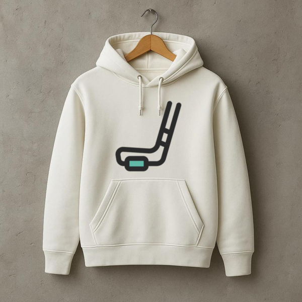 Hockey Stick And Puck Icon Hoodie - Image 3