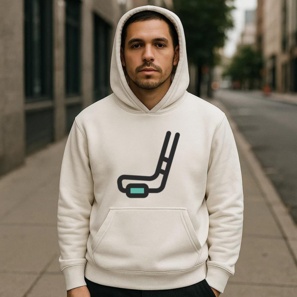 Hockey Stick And Puck Icon Hoodie - Image 4