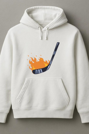 Hockey Stick On Fire Illustration Hoodie