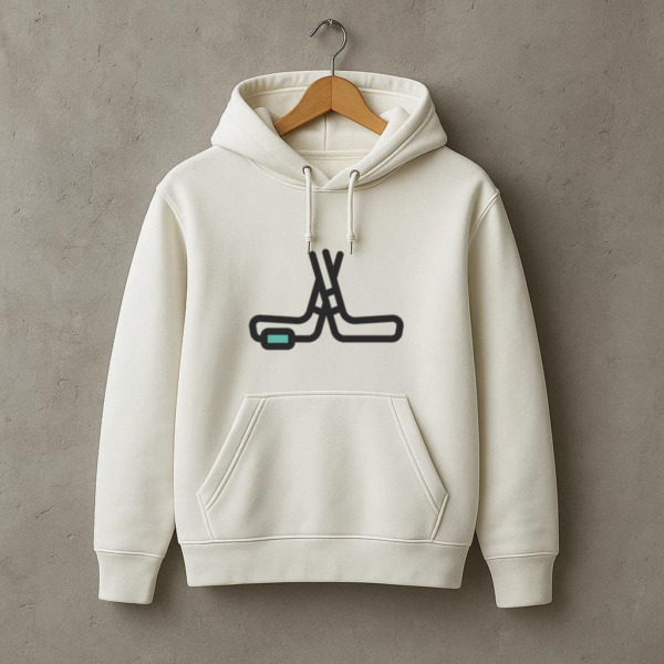 Hockey Sticks And Puck Icon Hoodie - Image 3