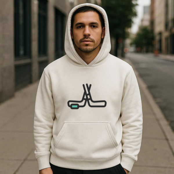 Hockey Sticks And Puck Icon Hoodie - Image 4