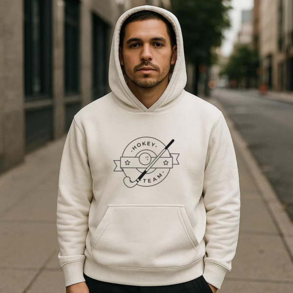 Hockey Team Stick Ball Badge Stroke Hoodie - Image 4