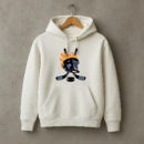 Ice Hockey Helmet And Sticks On Fire Hoodie