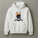 Ice Hockey Helmet And Sticks On Fire Hoodie