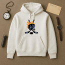 Ice Hockey Helmet And Sticks On Fire Hoodie