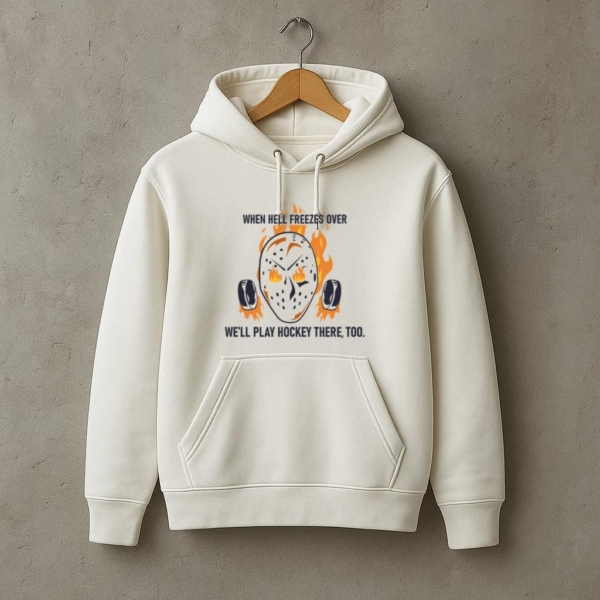 Ice Hockey Helmet Badge Quote Flat Hoodie - Image 3
