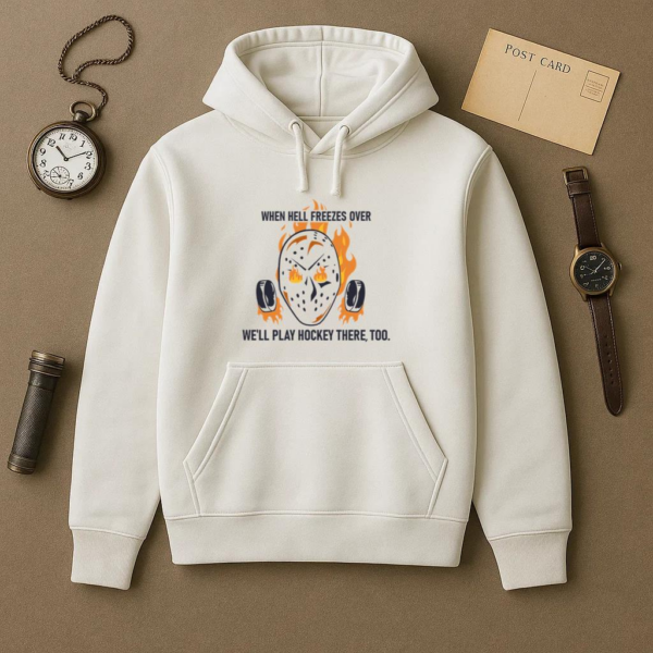 Ice Hockey Helmet Badge Quote Flat Hoodie - Image 2