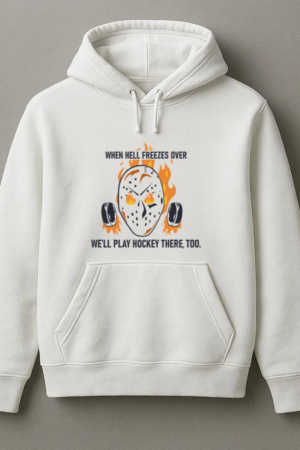 Ice Hockey Helmet Badge Quote Flat Hoodie