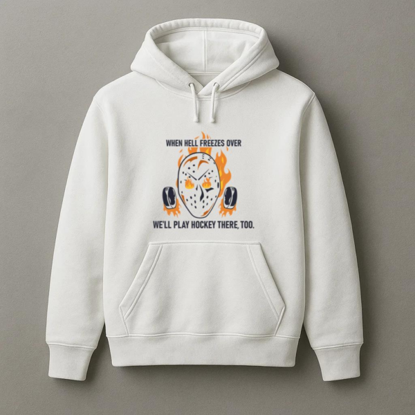 Ice Hockey Helmet Badge Quote Flat Hoodie