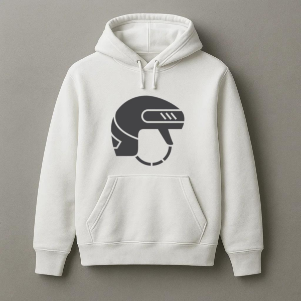 Ice Hockey Helmet Flat Icon Hoodie
