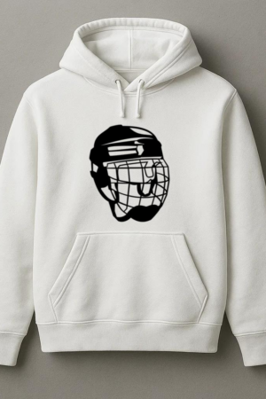 Ice Hockey Helmet High Contrast Hoodie