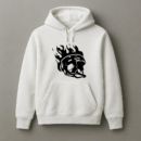 Ice Hockey Helmet On Fire High Contrast Hoodie