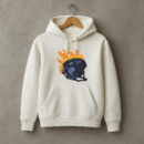 Ice Hockey Helmet On Fire Illustration Hoodie