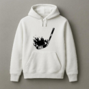 Ice Hockey On Fire High Contrast Hoodie