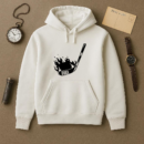 Ice Hockey On Fire High Contrast Hoodie