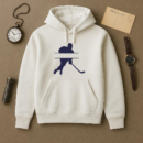 Ice Hockey Player Label Silhouette Hoodie